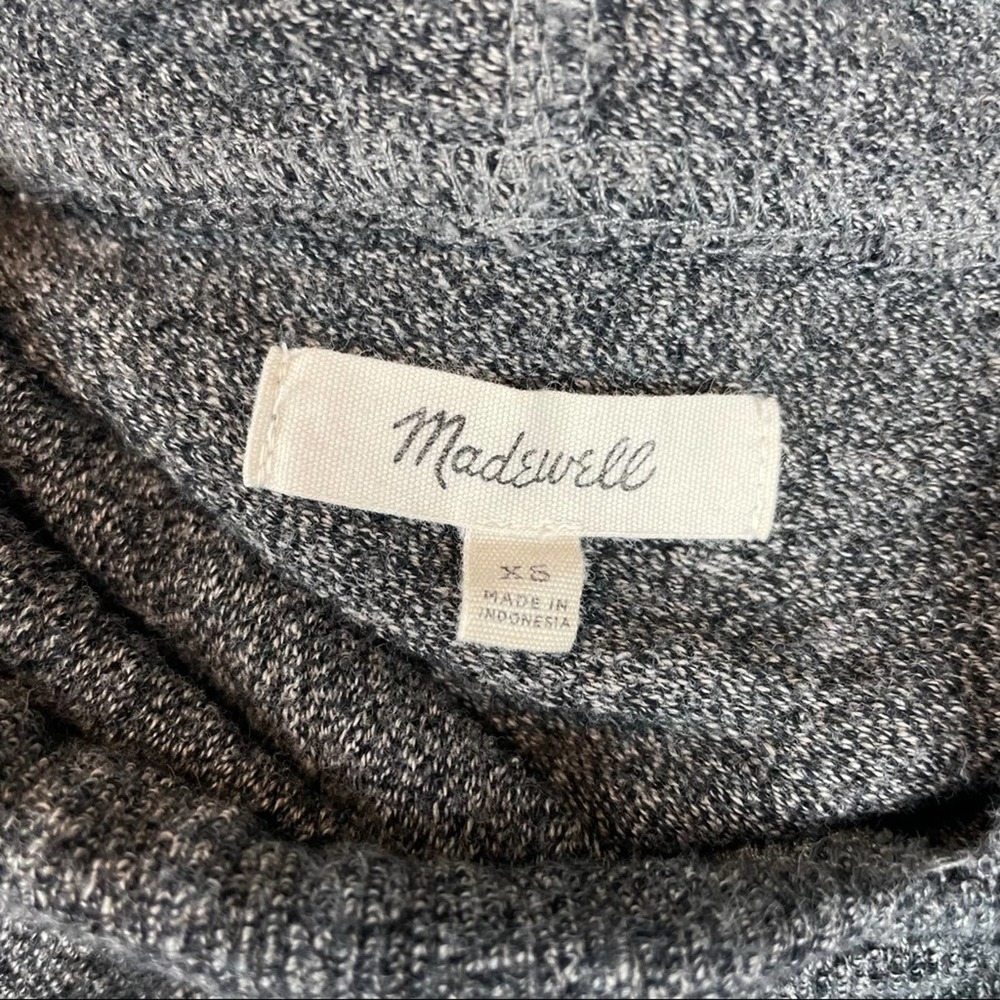 Madewell NWOT Heathered Charcoal Gray Knit Tone Hoodie Sweatshirt Size XS - Picture 9 of 11